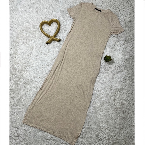 RDI Dresses & Skirts - RDI Tan Ribbed Sheath Maxi Dress Casual